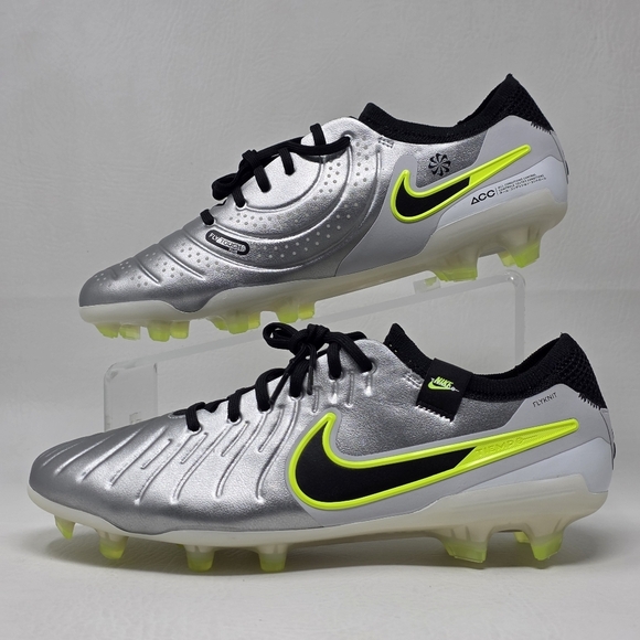 Nike Legend 10 Elite FG Pro Men Sz 8.5 Soccer Cleats Metallic Silver HF8980-001 main image 6